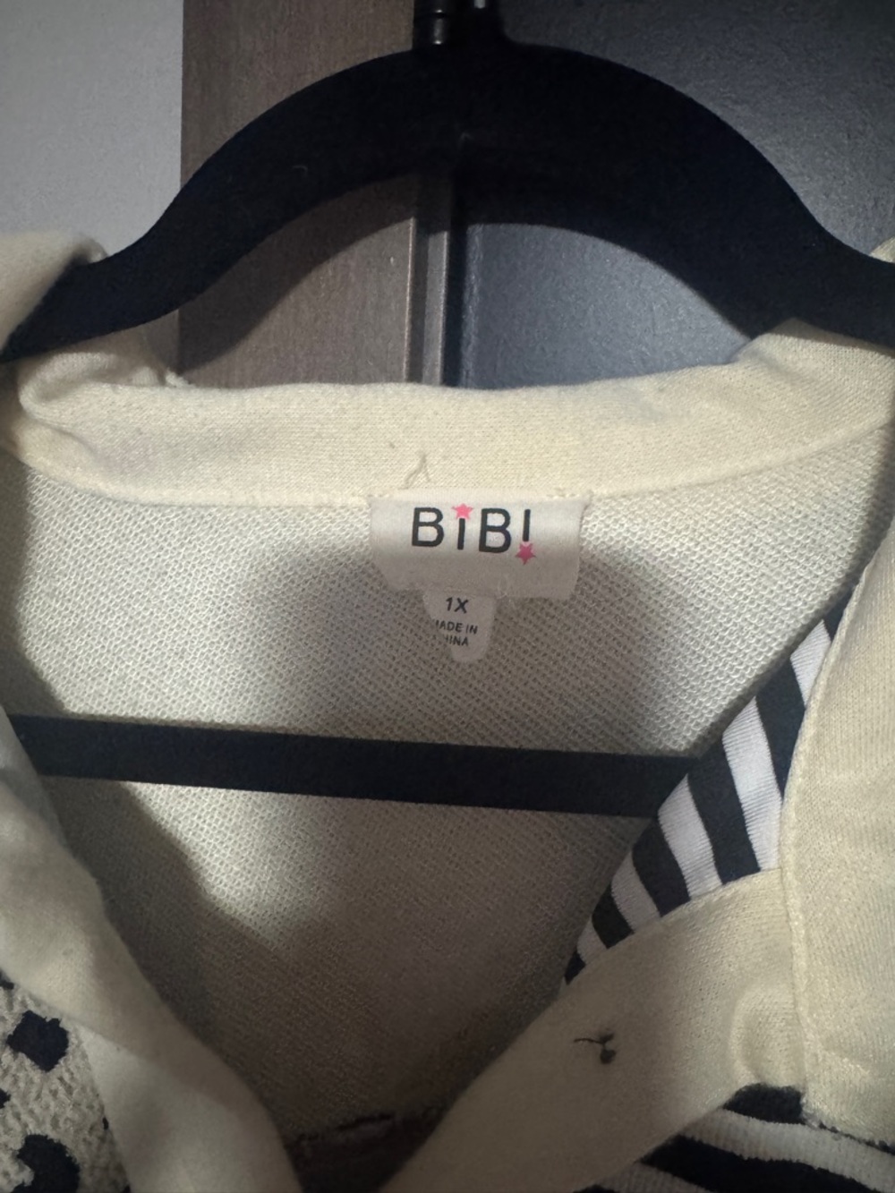 BiBi Cream and Black Mixed Print Button Cardigan - Picture 2 of 3
